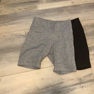 2 pairs old navy bicycle shorts black and grey